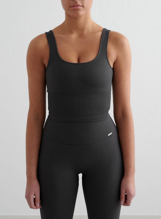 Shadow Grey Ribbed Seamless Shaping Bralette