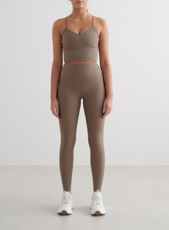 Nougat Ribbed Performance Tights